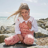 Heart Print Corduroy Overalls