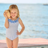 Blue Gingham Swimsuit