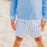 Blue Gingham Rashguard Set