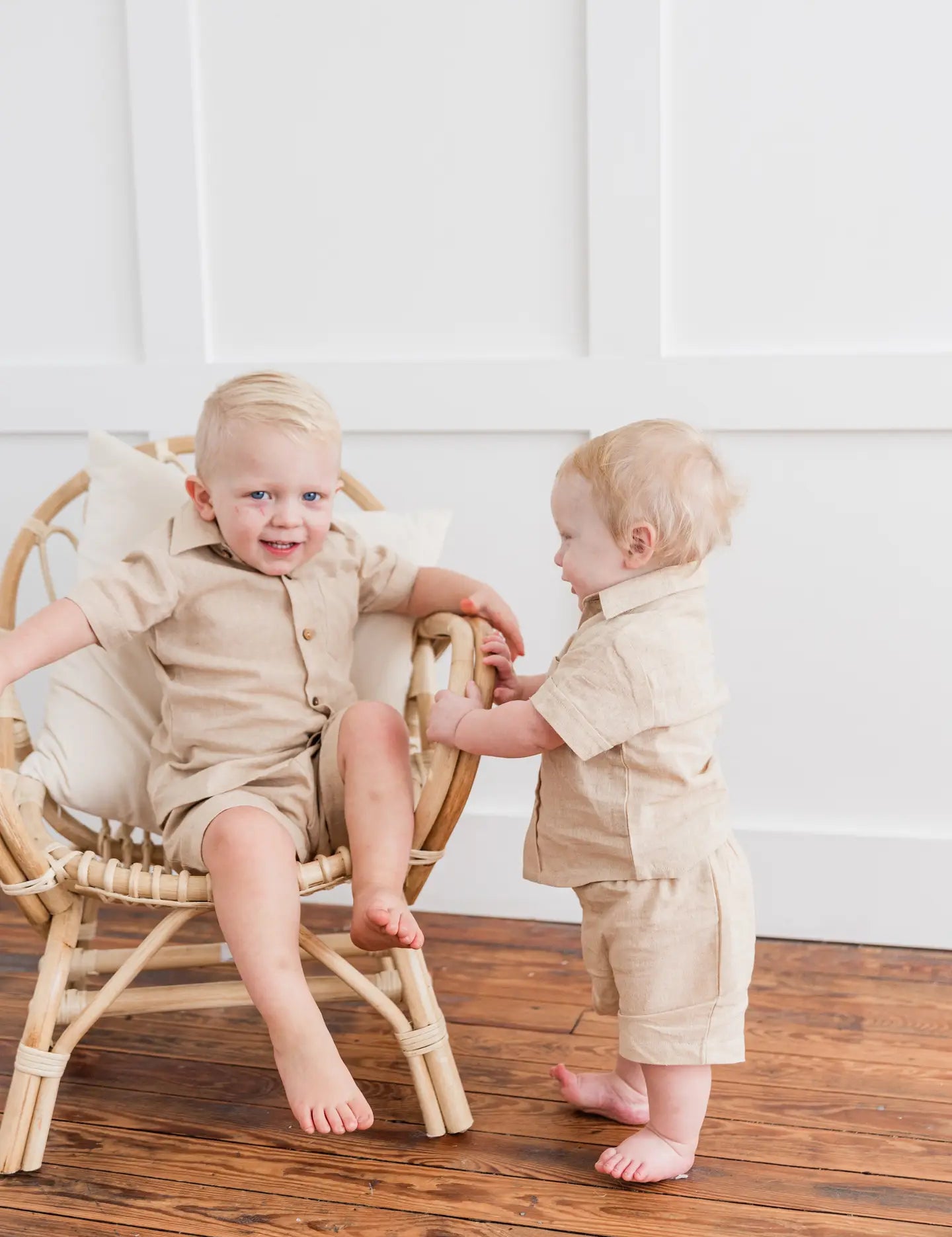 Chambray Boys Shirt & Shorts Set