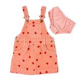 Heart Print Corduroy Dress
