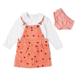 Heart Print Corduroy Dress