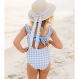 Blue Gingham Swimsuit