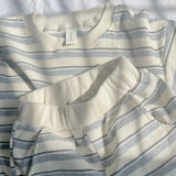 Striped Waffle Lounger Set