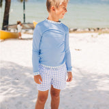 Blue Gingham Rashguard Set