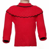 Red Pointelle Sweater
