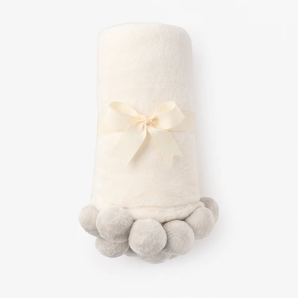 Pom Pom Trim Baby Blanket A January Love Boutique