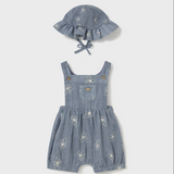 Flower Bluestone Overalls w/ Hat