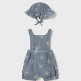 Flower Bluestone Overalls w/ Hat