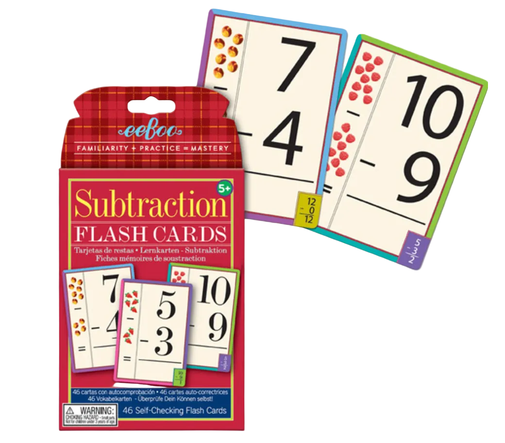 eeBoo Addition & Subtraction Flash Cards educational math learning cards for kids and homeschool
