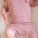 Mauve Knit Baby Romper