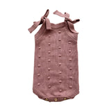 Mauve Knit Baby Romper