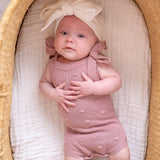 Mauve Knit Baby Romper